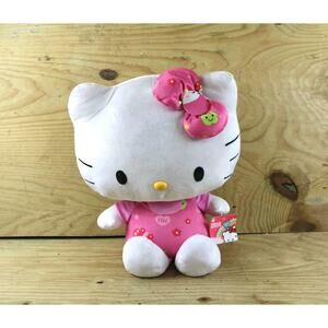 New Hello Kitty Plush Large Multicolor White Pink Jumper With Bow 18"